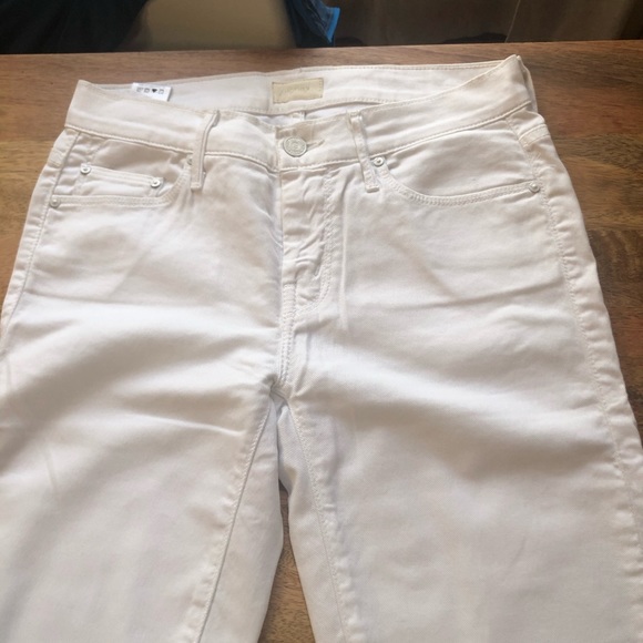 Mother skinny white denim Looker Ankle Fray - Picture 4 of 7